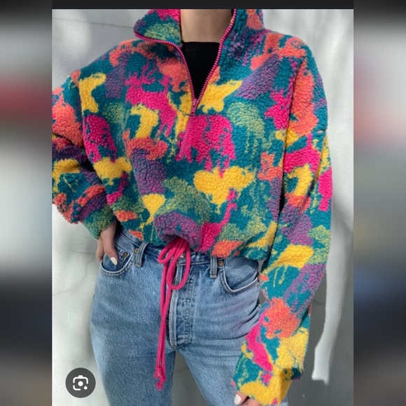 Pretty Garbage Jackets & Blazers - Pretty garbage pullover colorful sweatshirt